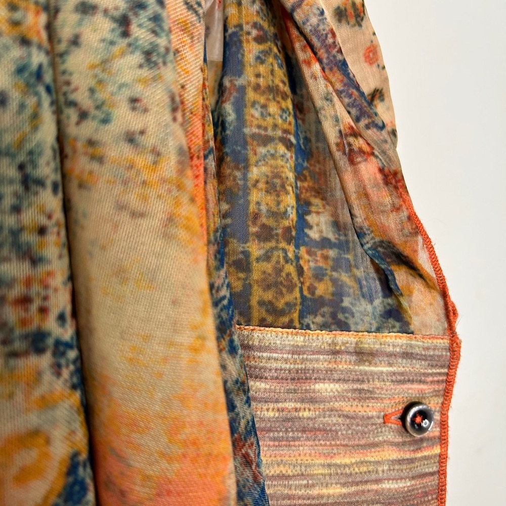SOFT SURROUNDINGS Golden Tapestry Safra Shirt Sheer Tunic SZ M - Picture 5 of 10